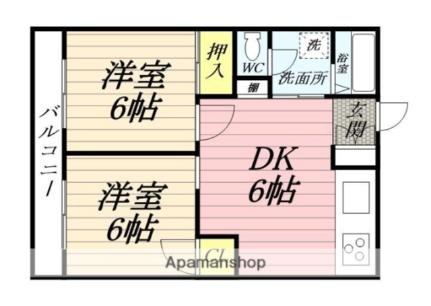 神奈川県川崎市川崎区小田５丁目（賃貸マンション2DK・2階・40.70㎡） その2