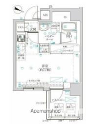 クラリッサ横浜アレッタ 4階ワンルームの間取り