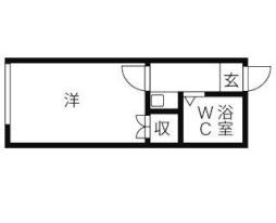 レオパレス洋光台　弐番館 1階1Kの間取り