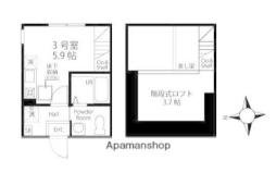 横浜市営地下鉄ブルーライン 片倉町駅 徒歩11分の賃貸アパート 1階ワンルームの間取り