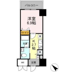 京急本線 花月総持寺駅 徒歩5分の賃貸マンション 10階1Kの間取り