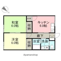 カーサ青山II 108 ｜ 新潟県上越市西本町１丁目（賃貸マンション2DK・1階・47.59㎡） その2