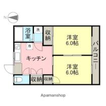 ハイツチェリー 204 ｜ 新潟県上越市国府１丁目（賃貸アパート2DK・2階・39.66㎡） その2