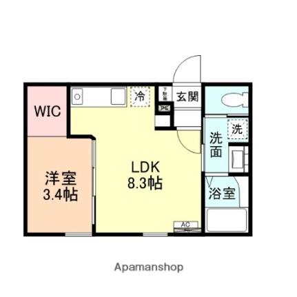 富山県富山市豊若町３丁目(賃貸アパート1LDK・2階・28.70㎡)の写真 その2