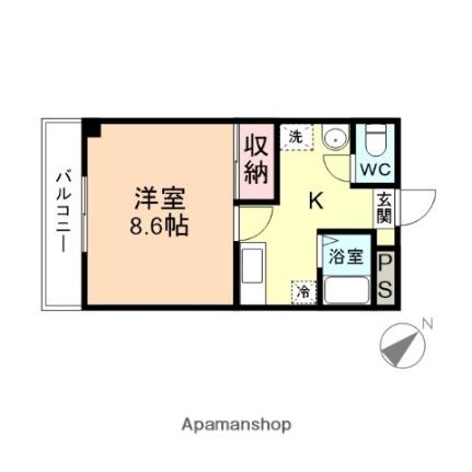 富山県富山市長柄町１丁目(賃貸マンション1K・3階・29.59㎡)の写真 その2