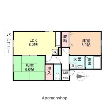 富山県富山市本郷町(賃貸アパート2LDK・1階・50.12㎡)の写真 その2