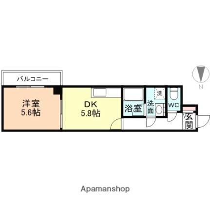 富山県富山市白銀町（賃貸マンション1DK・6階・30.21㎡） その2