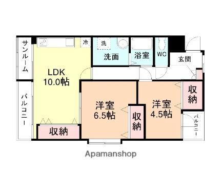 富山県魚津市仏田（賃貸マンション2LDK・4階・62.62㎡） その2