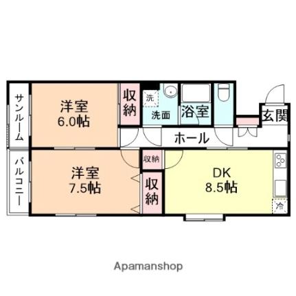 サンベリーナＮＡＧＡＩ 101 ｜ 富山県富山市粟島町１丁目（賃貸マンション2LDK・1階・56.31㎡） その2