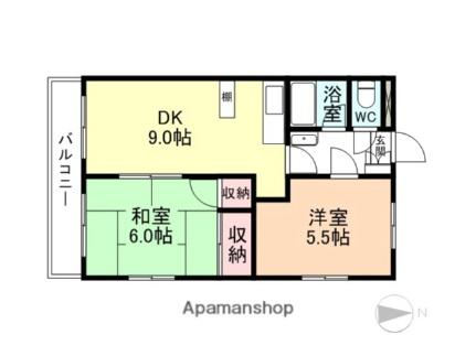 ジョイナス四ツ葉町　Ａ棟 401｜富山県富山市四ツ葉町(賃貸マンション2DK・4階・45.18㎡)の写真 その2