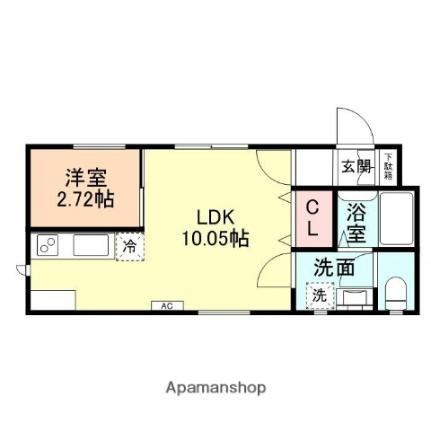 Ｃｌｏｖｅｒ　ＯＫＵＩ 107｜富山県富山市奥井町(賃貸アパート1LDK・1階・30.62㎡)の写真 その2