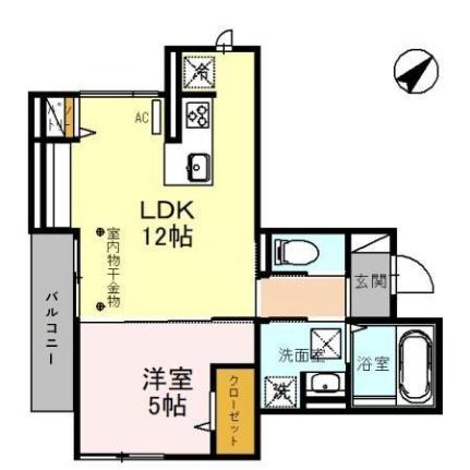 ティエドゥールグラサ 103｜石川県金沢市北町丁(賃貸アパート1LDK・1階・42.91㎡)の写真 その2