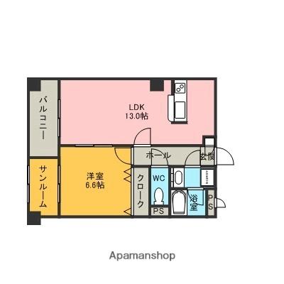 グランムーブル 603｜石川県金沢市駅西本町２丁目(賃貸マンション1LDK・6階・47.34㎡)の写真 その2