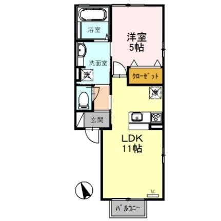 クレセントＳＫ 202｜石川県金沢市乙丸町甲(賃貸アパート1LDK・2階・41.26㎡)の写真 その2