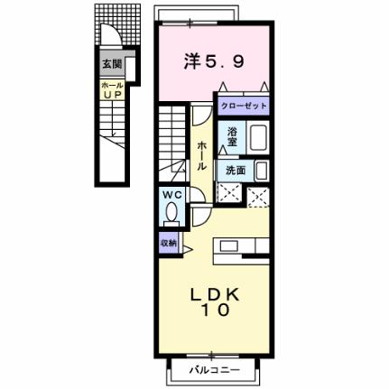 カサブランカＢ 202 ｜ 福井県鯖江市舟津町４丁目（賃貸アパート1LDK・2階・41.98㎡） その2