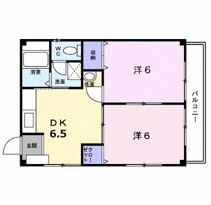 ノースコア北府 202 ｜ 福井県越前市北府２丁目（賃貸アパート2DK・2階・40.04㎡） その2