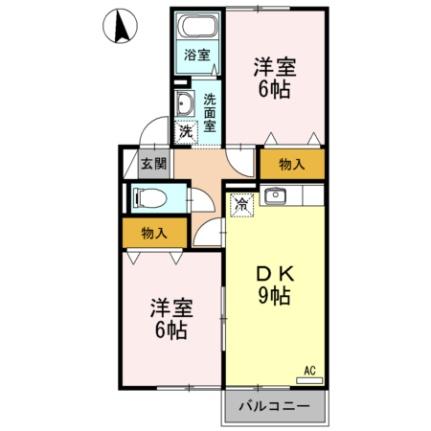 ＳＨＡＲＥＳ・ｉ（シェアズアイ） 103｜山梨県笛吹市春日居町鎮目(賃貸アパート2DK・1階・50.12㎡)の写真 その2