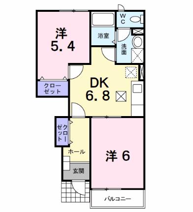 コンフォール　エクセレンツ　I 103 ｜ 山梨県南巨摩郡富士川町最勝寺（賃貸アパート2DK・1階・42.77㎡） その2