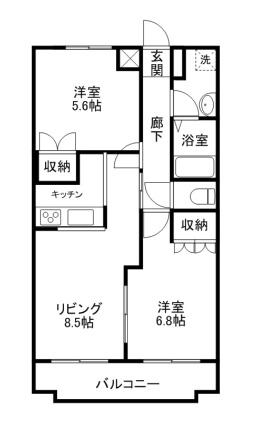 ルミナス・ピア 102 ｜ 山梨県富士吉田市新屋１丁目（賃貸アパート2LDK・1階・54.00㎡） その2