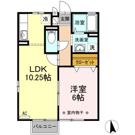 ＳＨＡＲＥＳ・ｍ（シェアズエム） 101｜山梨県南アルプス市藤田(賃貸アパート1LDK・1階・40.07㎡)の写真 その2