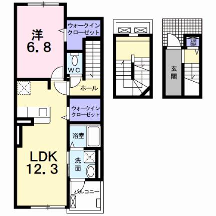 チェリーブロッサム 302｜山梨県南アルプス市在家塚(賃貸アパート1LDK・3階・59.21㎡)の写真 その2