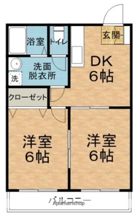 アップルハイツ 2-C｜長野県安曇野市穂高(賃貸アパート2DK・2階・39.60㎡)の写真 その2