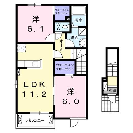 スィート・ルピナス 201｜長野県松本市大字里山辺(賃貸アパート2LDK・2階・57.64㎡)の写真 その2