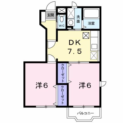 ミニヨンＡ 101｜長野県茅野市玉川(賃貸アパート2DK・1階・44.34㎡)の写真 その2