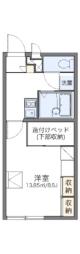 レオパレスケンズ　スター 1階1Kの間取り