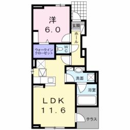 セピアコート　II 1階1LDKの間取り