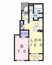 グラン　ルミエ 1階1LDKの間取り