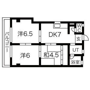 ソワンポルテ C1｜岐阜県岐阜市平和通１丁目(賃貸マンション3DK・4階・45.28㎡)の写真 その2