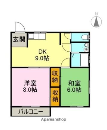 カルフェビル 201｜静岡県富士市本市場町(賃貸アパート2DK・2階・51.64㎡)の写真 その2
