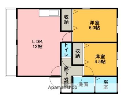 ディアコート田代 201 ｜ 静岡県富士市天間（賃貸アパート2LDK・2階・55.12㎡） その2