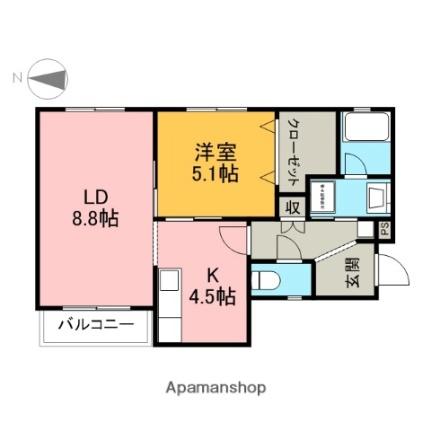 トパーズ 203｜静岡県富士市今泉(賃貸マンション1LDK・2階・45.09㎡)の写真 その2