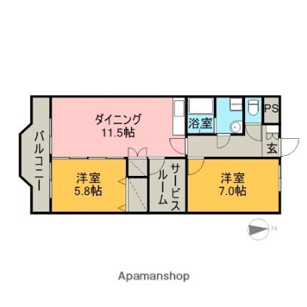 サニーヒルII 302｜静岡県富士宮市大岩(賃貸マンション2SLDK・3階・58.85㎡)の写真 その2