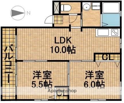 静岡県浜松市中央区丸塚町(賃貸アパート2LDK・1階・49.85㎡)の写真 その2