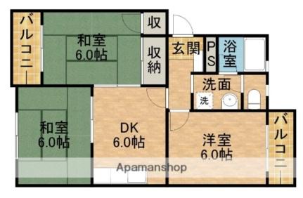 静岡県浜松市中央区楊子町(賃貸マンション3DK・1階・49.75㎡)の写真 その2