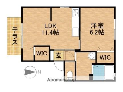 静岡県浜松市中央区若林町(賃貸アパート1LDK・1階・42.48㎡)の写真 その2