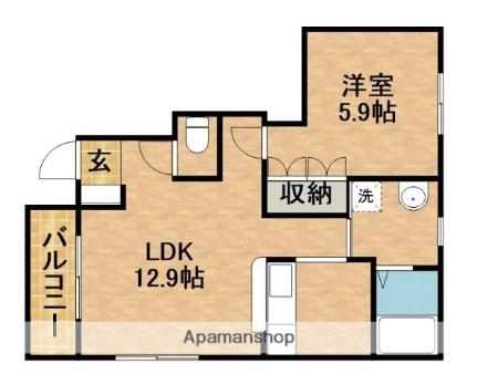 静岡県浜松市中央区天王町(賃貸アパート1LDK・1階・42.78㎡)の写真 その2