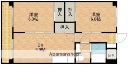 静岡県浜松市中央区楊子町(賃貸マンション2DK・4階・51.15㎡)の写真 その2