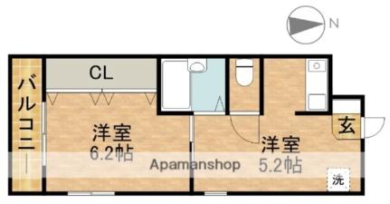 静岡県浜松市中央区松城町(賃貸アパート2K・1階・29.75㎡)の写真 その2