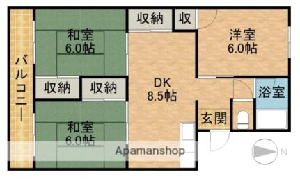 寿マンションＣ ｜静岡県浜松市中央区布橋３丁目(賃貸マンション3LDK・3階・62.77㎡)の写真 その2