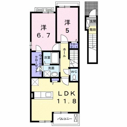 グランパレス神田I 202｜静岡県浜松市中央区神田町(賃貸アパート2LDK・2階・58.63㎡)の写真 その2