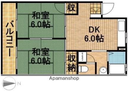 静岡県浜松市中央区高林３丁目(賃貸アパート2DK・2階・38.88㎡)の写真 その2