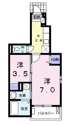 ベル　ユニヴェール 101｜静岡県掛川市杉谷１丁目(賃貸アパート2K・1階・31.65㎡)の写真 その2