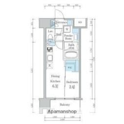 名古屋市営東山線 今池駅 徒歩3分の賃貸マンション 7階1DKの間取り