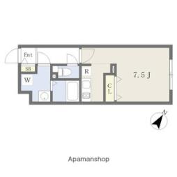 名古屋市営東山線 上社駅 徒歩8分の賃貸マンション 4階1Kの間取り