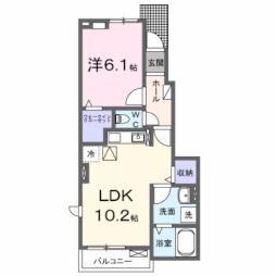 クインス 1階1LDKの間取り