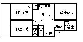 シャトー芝 205｜愛知県名古屋市南区芝町(賃貸マンション2LDK・2階・57.40㎡)の写真 その2